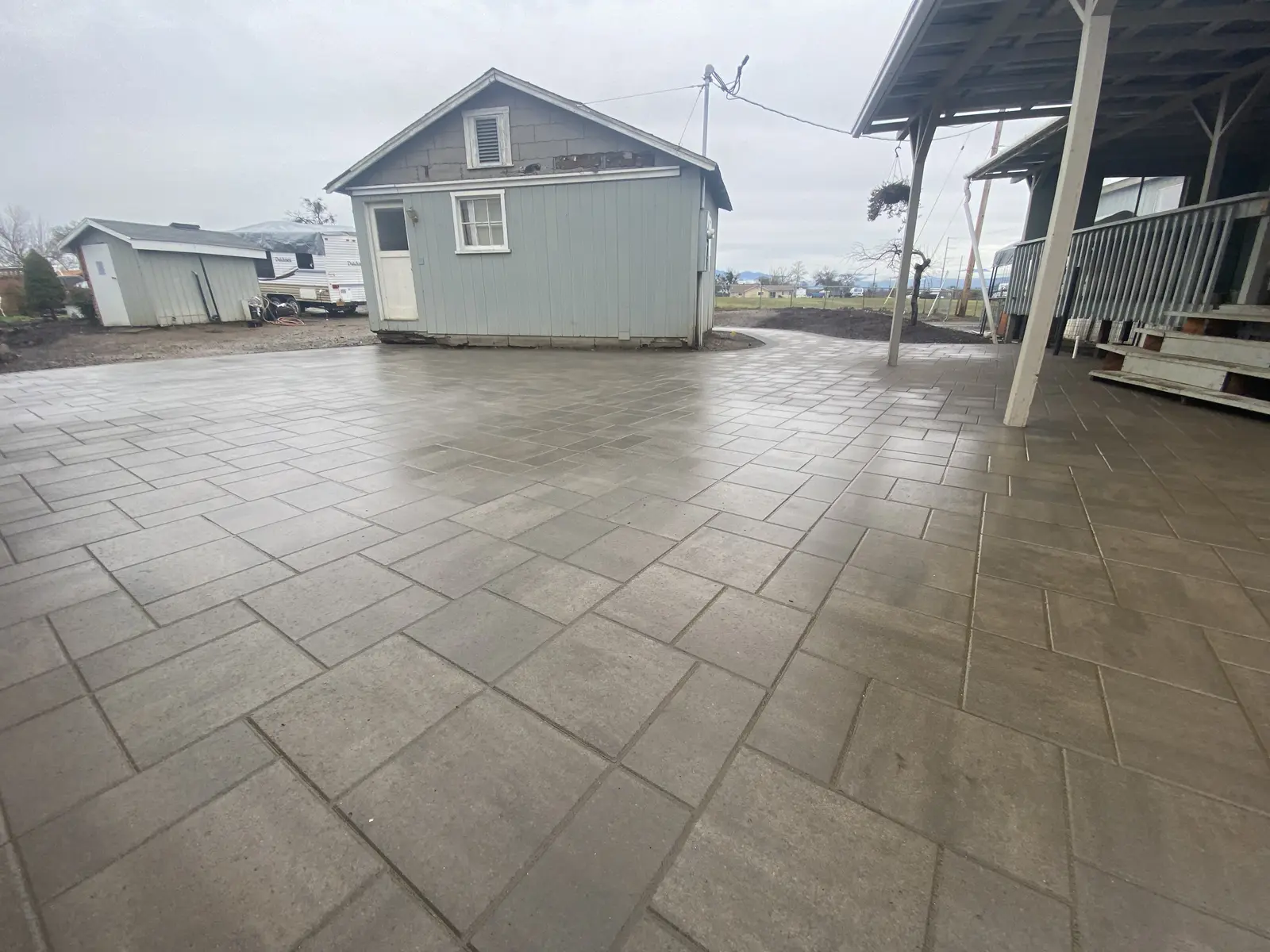 Large finished paver patio